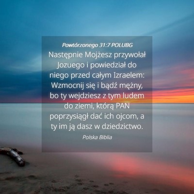 Picture 04 - Powtórzonego 31:7 POLUBG - Następnie Mojżesz przywołał Jozuego i - Bible Verse Picture