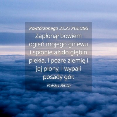 Picture 04 - Powtórzonego 32:22 POLUBG - Zapłonął bowiem ogień mojego gniewu i - Bible Verse Picture