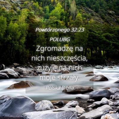 Picture 04 - Powtórzonego 32:23 POLUBG - Zgromadzę na nich nieszczęścia, zużyję na - Bible Verse Picture