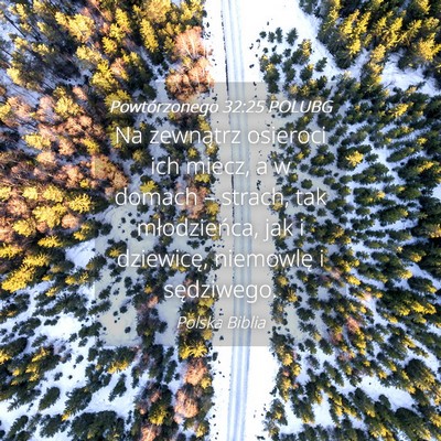 Picture 04 - Powtórzonego 32:25 POLUBG - Na zewnątrz osieroci ich miecz, a w domach – - Bible Verse Picture