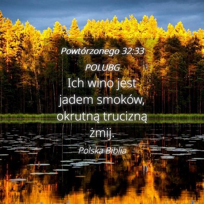 Picture 04 - Powtórzonego 32:33 POLUBG - Ich wino jest jadem smoków, okrutną trucizną - Bible Verse Picture