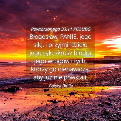 Picture 04 - Powtórzonego 33:11 POLUBG - Błogosław, PANIE, jego siłę, i przyjmij - Bible Verse Picture