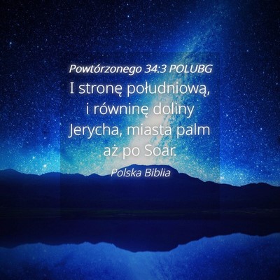 Picture 04 - Powtórzonego 34:3 POLUBG - I stronę południową, i równinę doliny - Bible Verse Picture