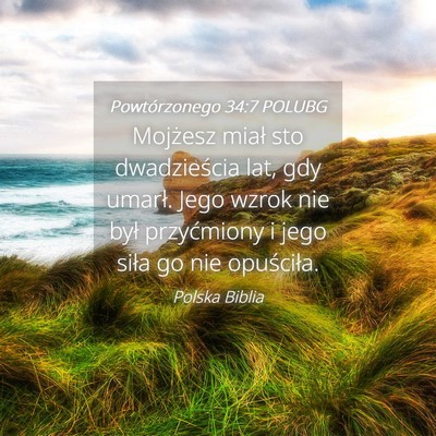 Picture 04 - Powtórzonego 34:7 POLUBG - Mojżesz miał sto dwadzieścia lat, gdy umarł. - Bible Verse Picture