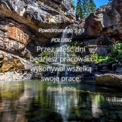 Picture 04 - Powtórzonego 5:13 POLUBG - Przez sześć dni będziesz pracował i - Bible Verse Picture