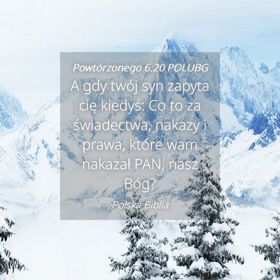 Picture 04 - Powtórzonego 6:20 POLUBG - A gdy twój syn zapyta cię kiedyś: Co to za - Bible Verse Picture