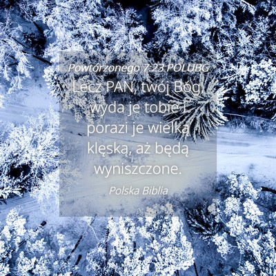 Picture 04 - Powtórzonego 7:23 POLUBG - Lecz PAN, twój Bóg, wyda je tobie i porazi je - Bible Verse Picture