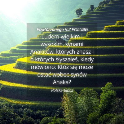 Picture 04 - Powtórzonego 9:2 POLUBG - Ludem wielkim i wysokim, synami Anakitów, - Bible Verse Picture