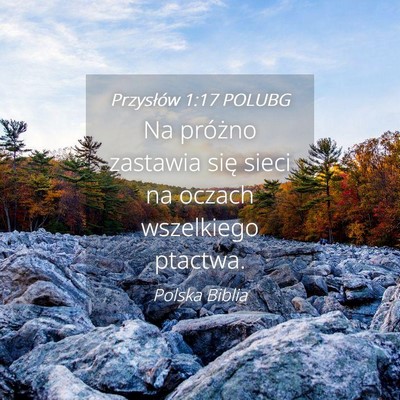 Picture 04 - Przysłów 1:17 POLUBG - Na próżno zastawia się sieci na oczach - Bible Verse Picture