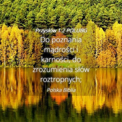 Picture 04 - Przysłów 1:2 POLUBG - Do poznania mądrości i karności, do - Bible Verse Picture