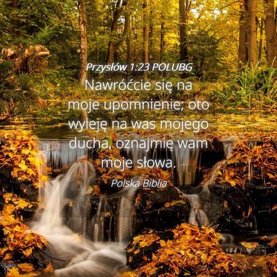 Picture 04 - Przysłów 1:23 POLUBG - Nawróćcie się na moje upomnienie; oto wyleję - Bible Verse Picture