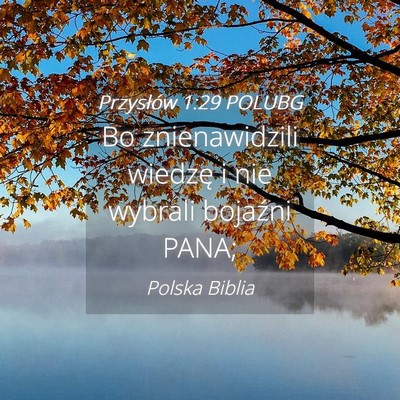 Picture 04 - Przysłów 1:29 POLUBG - Bo znienawidzili wiedzę i nie wybrali bojaźni - Bible Verse Picture