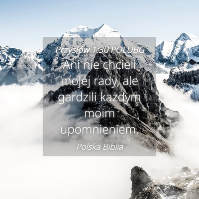 Picture 04 - Przysłów 1:30 POLUBG - Ani nie chcieli mojej rady, ale gardzili każdym - Bible Verse Picture