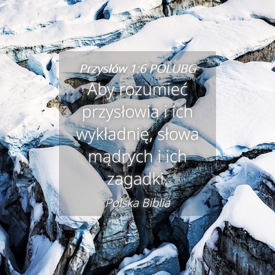 Picture 04 - Przysłów 1:6 POLUBG - Aby rozumieć przysłowia i ich wykładnię, - Bible Verse Picture