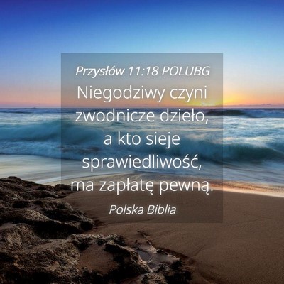 Picture 04 - Przysłów 11:18 POLUBG - Niegodziwy czyni zwodnicze dzieło, a kto sieje - Bible Verse Picture