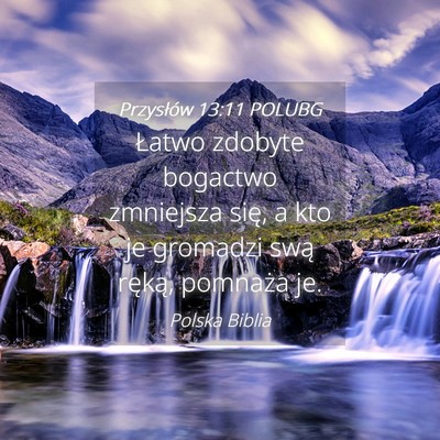 Picture 04 - Przysłów 13:11 POLUBG - Łatwo zdobyte bogactwo zmniejsza się, a kto je - Bible Verse Picture