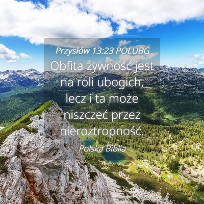 Picture 04 - Przysłów 13:23 POLUBG - Obfita żywność jest na roli ubogich, lecz i ta - Bible Verse Picture