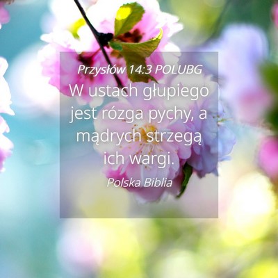 Picture 04 - Przysłów 14:3 POLUBG - W ustach głupiego jest rózga pychy, a mądrych - Bible Verse Picture