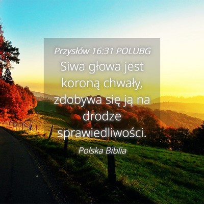 Picture 04 - Przysłów 16:31 POLUBG - Siwa głowa jest koroną chwały, zdobywa się - Bible Verse Picture