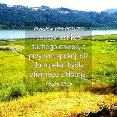 Picture 04 - Przysłów 17:1 POLUBG - Lepszy jest kęs suchego chleba, a przy tym - Bible Verse Picture