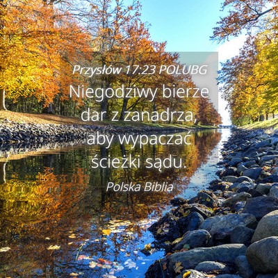 Picture 04 - Przysłów 17:23 POLUBG - Niegodziwy bierze dar z zanadrza, aby wypaczać - Bible Verse Picture