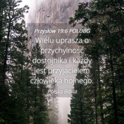 Picture 04 - Przysłów 19:6 POLUBG - Wielu uprasza o przychylność dostojnika i - Bible Verse Picture