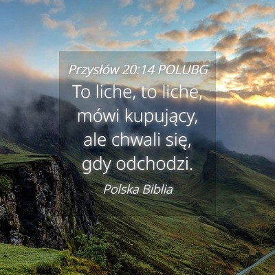 Picture 04 - Przysłów 20:14 POLUBG - To liche, to liche, mówi kupujący, ale chwali - Bible Verse Picture