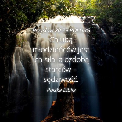 Picture 04 - Przysłów 20:29 POLUBG - Chlubą młodzieńców jest ich siła, a ozdobą - Bible Verse Picture