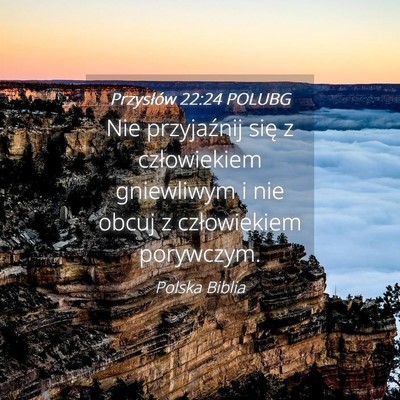 Picture 04 - Przysłów 22:24 POLUBG - Nie przyjaźnij się z człowiekiem gniewliwym i - Bible Verse Picture