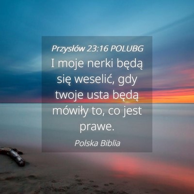 Picture 04 - Przysłów 23:16 POLUBG - I moje nerki będą się weselić, gdy twoje usta - Bible Verse Picture