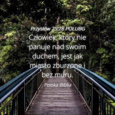 Picture 04 - Przysłów 25:28 POLUBG - Człowiek, który nie panuje nad swoim duchem, - Bible Verse Picture