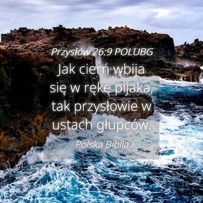 Picture 04 - Przysłów 26:9 POLUBG - Jak cierń wbija się w rękę pijaka, tak - Bible Verse Picture