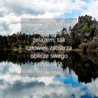 Picture 04 - Przysłów 27:17 POLUBG - Żelazo ostrzy się żelazem, tak człowiek - Bible Verse Picture