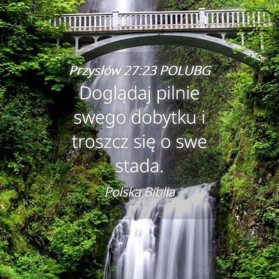 Picture 04 - Przysłów 27:23 POLUBG - Doglądaj pilnie swego dobytku i troszcz się o - Bible Verse Picture