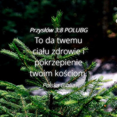 Picture 04 - Przysłów 3:8 POLUBG - To da twemu ciału zdrowie i pokrzepienie twoim - Bible Verse Picture