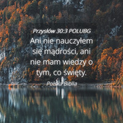 Picture 04 - Przysłów 30:3 POLUBG - Ani nie nauczyłem się mądrości, ani nie mam - Bible Verse Picture