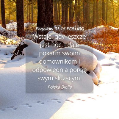 Picture 04 - Przysłów 31:15 POLUBG - Wstaje, gdy jeszcze jest noc, i daje pokarm swoim - Bible Verse Picture