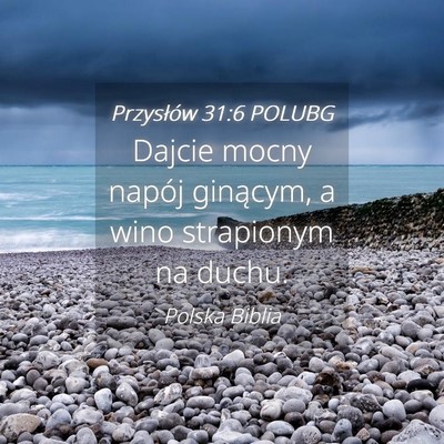 Picture 04 - Przysłów 31:6 POLUBG - Dajcie mocny napój ginącym, a wino strapionym - Bible Verse Picture