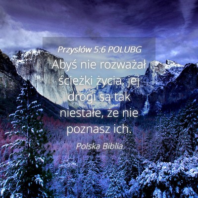 Picture 04 - Przysłów 5:6 POLUBG - Abyś nie rozważał ścieżki życia, jej drogi - Bible Verse Picture