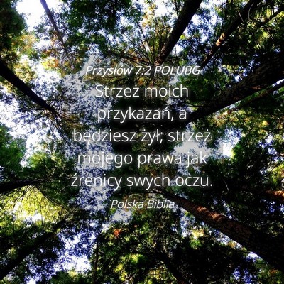 Picture 04 - Przysłów 7:2 POLUBG - Strzeż moich przykazań, a będziesz żył; - Bible Verse Picture