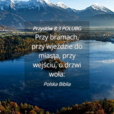 Picture 04 - Przysłów 8:3 POLUBG - Przy bramach, przy wjeździe do miasta, przy - Bible Verse Picture