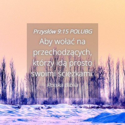 Picture 04 - Przysłów 9:15 POLUBG - Aby wołać na przechodzących, którzy idą - Bible Verse Picture