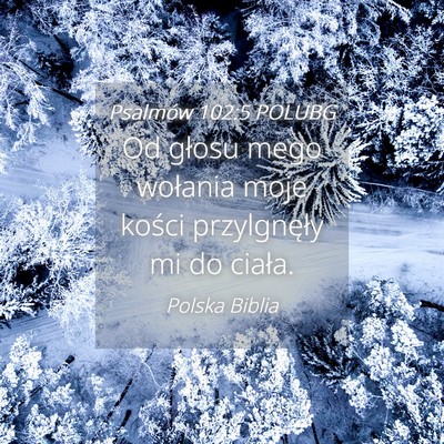 Picture 04 - Psalmów 102:5 POLUBG - Od głosu mego wołania moje kości przylgnęły - Bible Verse Picture
