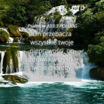 Picture 04 - Psalmów 103:3 POLUBG - On przebacza wszystkie twoje nieprawości, on - Bible Verse Picture