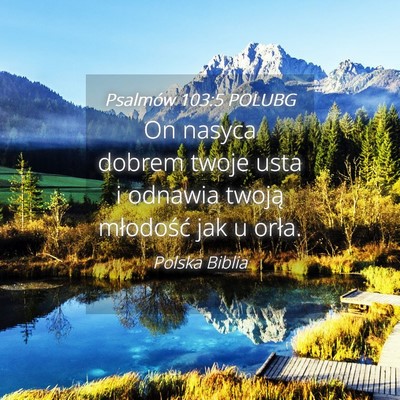Picture 04 - Psalmów 103:5 POLUBG - On nasyca dobrem twoje usta i odnawia twoją - Bible Verse Picture