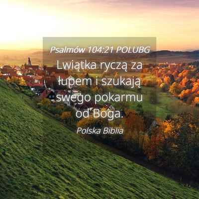 Picture 04 - Psalmów 104:21 POLUBG - Lwiątka ryczą za łupem i szukają swego - Bible Verse Picture