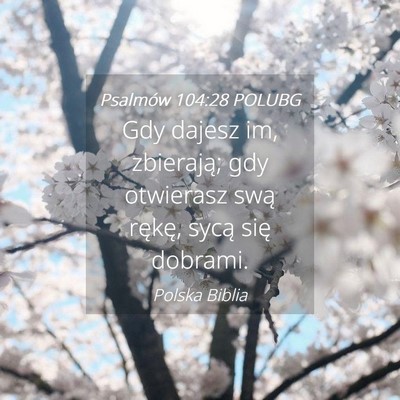 Picture 04 - Psalmów 104:28 POLUBG - Gdy dajesz im, zbierają; gdy otwierasz swą - Bible Verse Picture