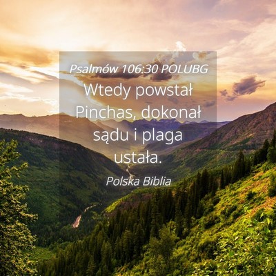 Picture 04 - Psalmów 106:30 POLUBG - Wtedy powstał Pinchas, dokonał sądu i plaga - Bible Verse Picture