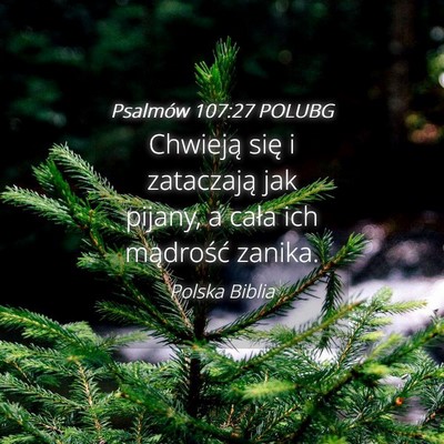 Picture 04 - Psalmów 107:27 POLUBG - Chwieją się i zataczają jak pijany, a cała - Bible Verse Picture