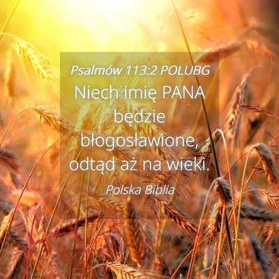 Picture 04 - Psalmów 113:2 POLUBG - Niech imię PANA będzie błogosławione, odtąd - Bible Verse Picture